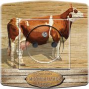 Prise décorée Montagne / Vache Montbeliarde 2 pôles + terre - Decorupteur