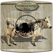 Prise décorée Montagne / Vache Vosgienne 2 pôles + terre - Decorupteur