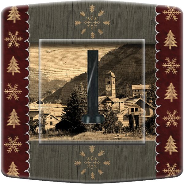 Prise décorée Montagne / Village alpin 2 téléphone - Decorupteur