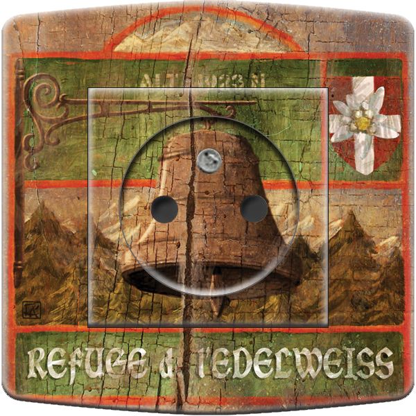 Prise décorée Refuge d'Edelweiss 2 pôles + terre - Decorupteur