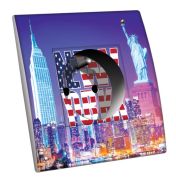 Prise décorée Villes - Voyages / New York 3 2 pôles + terre - Decorupteur