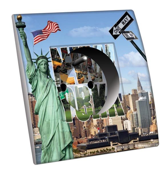 Prise décorée Villes - Voyages / New York 4 2 pôles + terre - Decorupteur