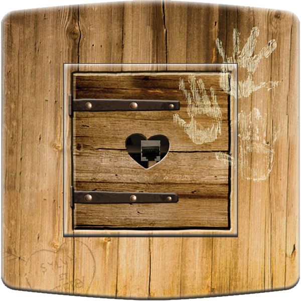 Prise décorée Volet Coeur RJ45 - Decorupteur