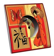 Prise décorée Évasion / Femme japonaise 2 pôles + terre - Decorupteur