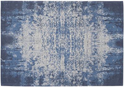 Tapis Alias tissé main jacquard en coton océan 140x200 - Toulemonde Bochart