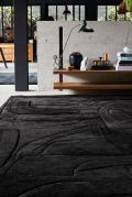 Tapis Deep tufté main en laine/soie noir 200x300 - Toulemonde Bochart