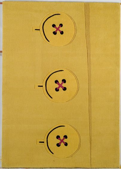 Tapis Déshabillez-moi tufté main en nacryl jaune 110x170 - Toulemonde Bochart