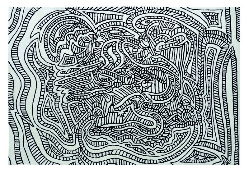 Tapis Dragoon tufté main en laine noir & blanc 180x270 - Toulemonde Bochart