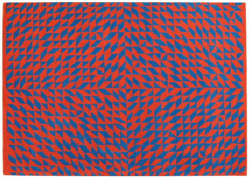 Tapis Energie tufté main en laine bleu & rouge 170x240 - Toulemonde Bochart
