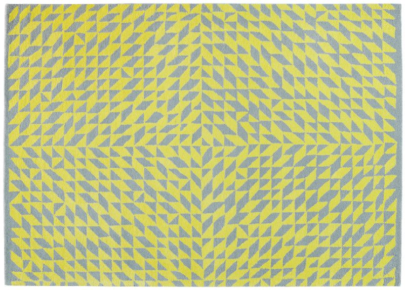 Tapis Energie tufté main en laine gris & jaune 170x240 - Toulemonde Bochart