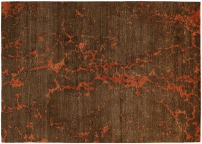 Tapis Fusion noué main en laine/coton/ortie feu 180x270 - Toulemonde Bochart