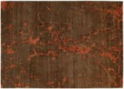 Tapis Fusion noué main en laine/coton/ortie feu 180x270 - Toulemonde Bochart