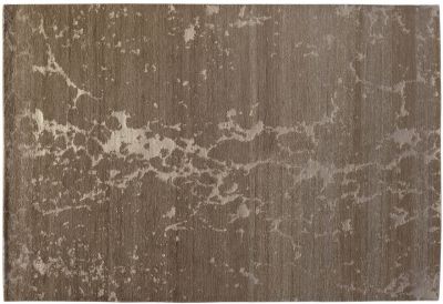 Tapis Fusion noué main en laine/coton/ortie taupe 250x350 - Toulemonde Bochart