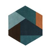 Tapis Hexa tufté main en laine forêt 104x120 - Toulemonde Bochart