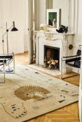 Tapis Lion tufté main en laine beige 140x200 - Toulemonde Bochart