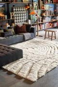 Tapis Minotaure noué main en laine lavée Blanc 170x240 - Toulemonde Bochart