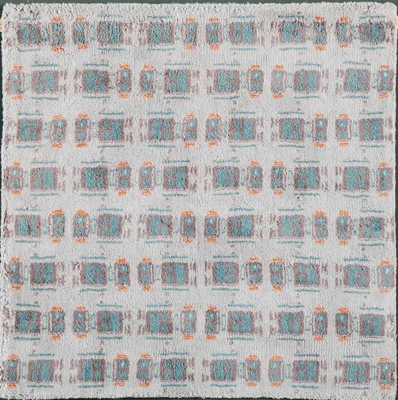 Tapis Nobi tricoté en coton gris 100x100 - Toulemonde Bochart