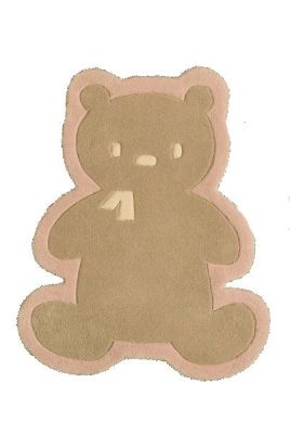 Tapis Nounours Tartine et Chocolat tufte main en nacryl rose Toulemonde Bochart