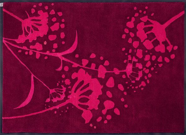 Tapis Ombelle tufté main en laine et soie végétale rose 170x240 - Toulemonde Bochart