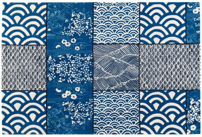 Tapis Osaka tufté main en laine bleu 200x300 - Toulemonde Bochart