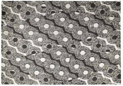 Tapis Panafrica tricoté en viscose noir et blanc 170x240 - Toulemonde Bochart