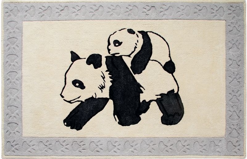 Tapis Panda tufté main en coton silver 110x170 - Toulemonde Bochart