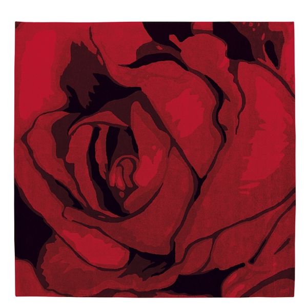 Tapis Rose tufté main en laine rouge 230x230 - Toulemonde Bochart