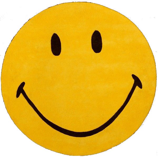 Tapis Smiley tufté main en coton orange rond Ø140 - Toulemonde Bochart