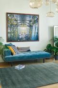 Tapis Velvet noué main en fibre de bambou aqua 180x270 - Toulemonde Bochart