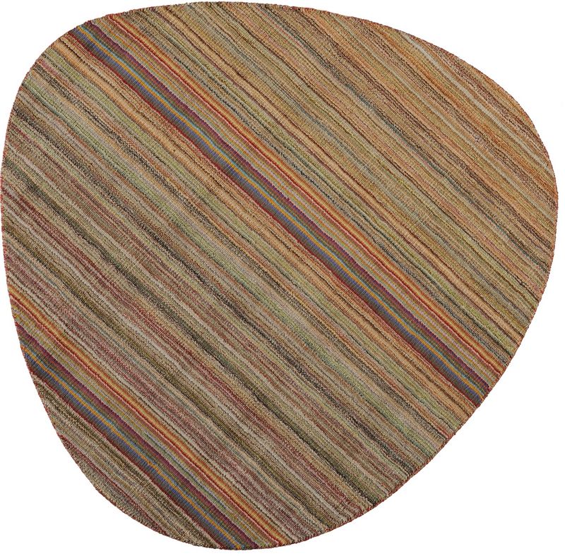 Tapis Vibrato tissé main en laine multi pastel 100x100 - Toulemonde Bochart