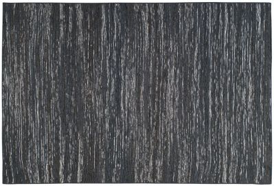 Tapis Vulcano tissé main jacquard en jute/viscose/coton noir 170x240 - Toulemonde Bochart