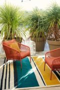 Tapis outdoor Cefalu tissé main en polyester soleil 170x240 - Toulemonde Bochart