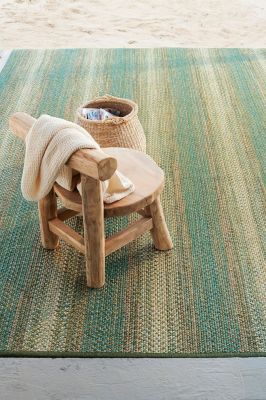 Tapis outdoor Provence tissé main en polypropylène azur 170x240 - Toulemonde Bochart