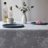 Chemin de table Astrance gris coton enduit ourlé 160x50
