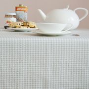 Chemin de table Pied de poule gris coton enduit ourlé 160x50 - Fleur de Soleil