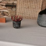 Nappe Bambou beige coton enduit non ourlée 160x160 - Fleur de Soleil