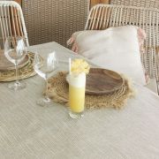 Nappe Bambou taupe coton enduit non ourlée 120x120 - Fleur de Soleil
