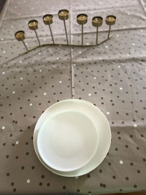 Nappe Confettis taupe coton enduit non ourlée 160x300 - Fleur de Soleil