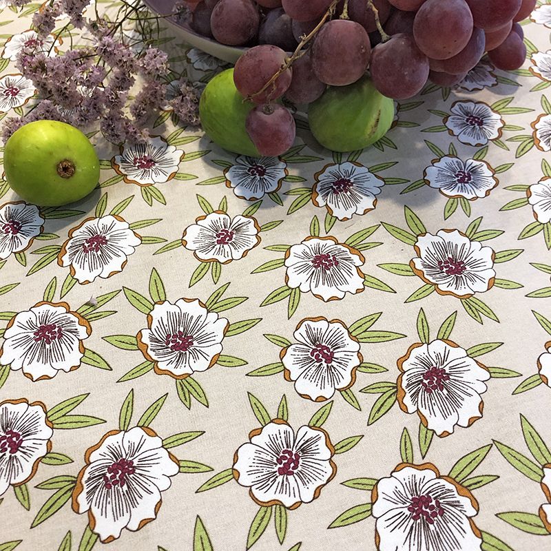 Nappe Etamines coton enduit non ourlée 120x160 - Fleur de Soleil