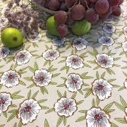 Nappe Etamines coton enduit ourlée ovale 160x200 - Fleur de Soleil
