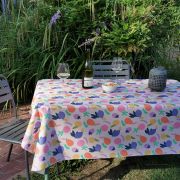 Nappe Fruits Vitaminés coton enduit ourlée 160x160 - Fleur de Soleil