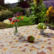 Nappe Iris coton enduit non ourlée 120x120 - Fleur de Soleil