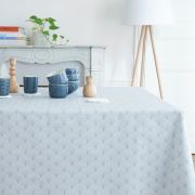 Nappe Papyrus gris coton enduit non ourlée 160x160 - Fleur de Soleil