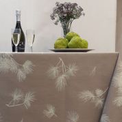 Nappe Pin beige coton enduit non ourlée 120x120 - Fleur de Soleil