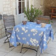 Nappe Pin lavande coton enduit non ourlée 160x160 - Fleur de Soleil