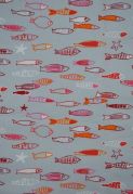 Nappe Poissons Soleil coton enduit ourlée 120x160 - Fleur de Soleil