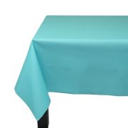 Nappe Unis Turquoise coton enduit non ourlée 120x120 - Fleur de Soleil