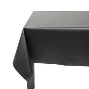 Nappe Unis noir coton enduit non ourlée 120x120 - Fleur de Soleil