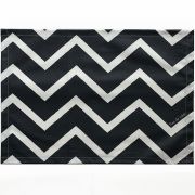 Set de table Chevron noir coton enduit ourlé 45x35 - Fleur de Soleil