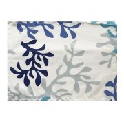 Set de table Corail bleu coton enduit ourlé 45x35 - Fleur de Soleil